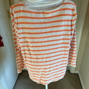 NWT orange and white stripped lightweight sweater